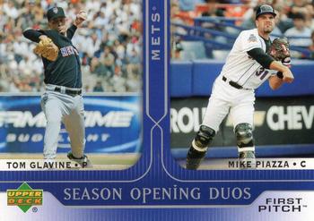2005 Upper Deck First Pitch #330 Tom Glavine / Mike Piazza Front