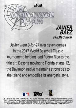 2018 Topps Chrome Update - An International Affair #IA-JB Javier Baez Back