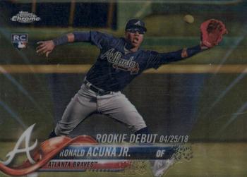 2018 Topps Chrome Update - Gold Refractor #HMT31 Ronald Acuna Jr. Front