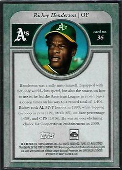2018 Topps Transcendent Collection #36 Rickey Henderson Back