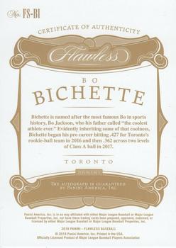 2018 Panini Flawless - Flawless Signatures Gold #FS-BI Bo Bichette Back