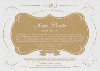 2018 Panini Flawless - Memorable Marks #MM-JP Jorge Posada Back