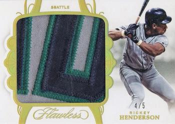 2018 Panini Flawless - Patches Gold #PA-RH Rickey Henderson Front