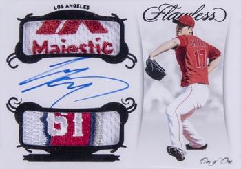 2018 Panini Flawless - Rookie Dual Patch Autographs Black #RDP-SO Shohei Ohtani Front