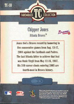 2005 Donruss Throwback Threads - Throwback Collection #TC-10 Chipper Jones Back