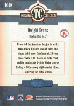 2005 Donruss Throwback Threads - Throwback Collection #TC-30 Dwight Evans Back