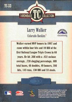 2005 Donruss Throwback Threads - Throwback Collection #TC-33 Larry Walker Back