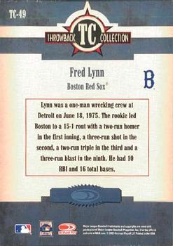 2005 Donruss Throwback Threads - Throwback Collection #TC-49 Fred Lynn Back