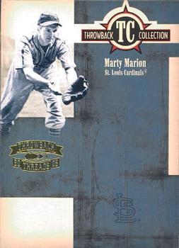 2005 Donruss Throwback Threads - Throwback Collection #TC-56 Marty Marion Front