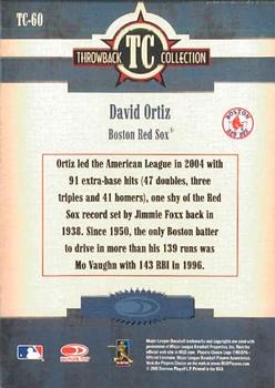 2005 Donruss Throwback Threads - Throwback Collection #TC-60 David Ortiz Back