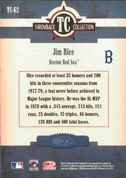 2005 Donruss Throwback Threads - Throwback Collection #TC-62 Jim Rice Back