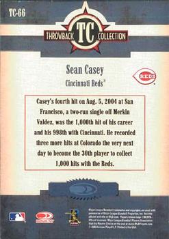 2005 Donruss Throwback Threads - Throwback Collection #TC-66 Sean Casey Back