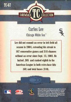 2005 Donruss Throwback Threads - Throwback Collection #TC-67 Carlos Lee Back