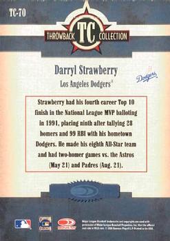 2005 Donruss Throwback Threads - Throwback Collection #TC-70 Darryl Strawberry Back