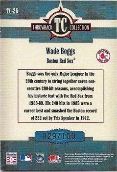 2005 Donruss Throwback Threads - Throwback Collection Spectrum #TC-26 Wade Boggs Back