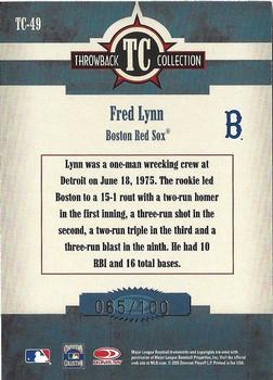 2005 Donruss Throwback Threads - Throwback Collection Spectrum #TC-49 Fred Lynn Back