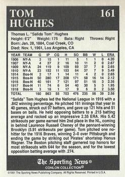 1991 Conlon Collection TSN - No MLB Logo #161 Tom Hughes Back