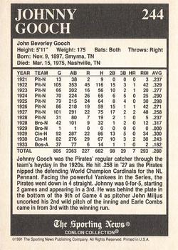 1991 Conlon Collection TSN - No MLB Logo #244 Johnny Gooch Back