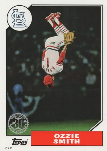 2017 Topps 1987 Topps Baseball 30th Anniversary 5x7 #87-11 Ozzie Smith Front
