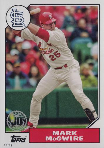 2017 Topps 1987 Topps Baseball 30th Anniversary 5x7 #87-89 Mark McGwire Front