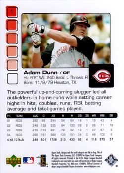 2005 Upper Deck Pros & Prospects #1 Adam Dunn Back