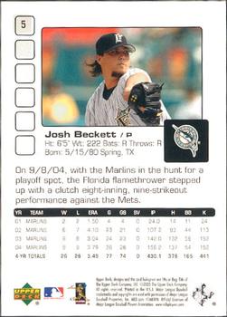 2005 Upper Deck Pros & Prospects #5 Josh Beckett Back