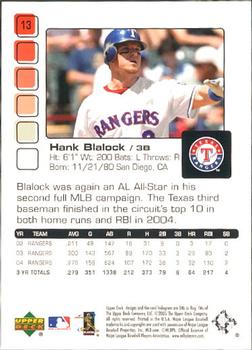 2005 Upper Deck Pros & Prospects #13 Hank Blalock Back