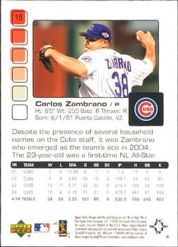 2005 Upper Deck Pros & Prospects #15 Carlos Zambrano Back