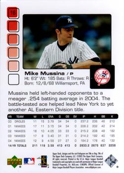 2005 Upper Deck Pros & Prospects #16 Mike Mussina Back