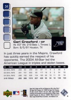 2005 Upper Deck Pros & Prospects #34 Carl Crawford Back