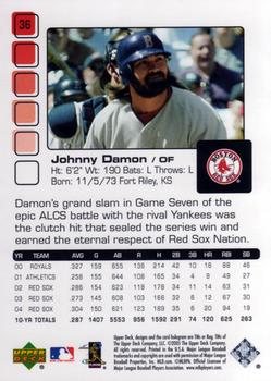 2005 Upper Deck Pros & Prospects #36 Johnny Damon Back
