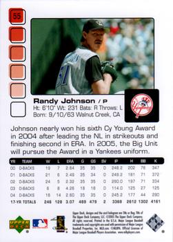2005 Upper Deck Pros & Prospects #55 Randy Johnson Back