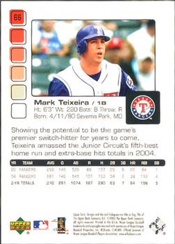 2005 Upper Deck Pros & Prospects #66 Mark Teixeira Back