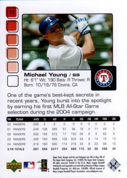 2005 Upper Deck Pros & Prospects #75 Michael Young Back