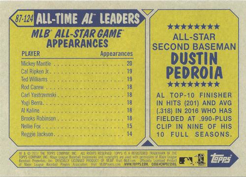2017 Topps 1987 Topps Baseball 30th Anniversary 5x7 - Black 5x7 #87-124 Dustin Pedroia Back