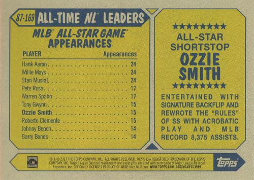 2017 Topps 1987 Topps Baseball 30th Anniversary 5x7 - Black 5x7 #87-169 Ozzie Smith Back