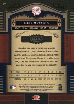 2005 Donruss Timeless Treasures - Gold #97 Mike Mussina Back