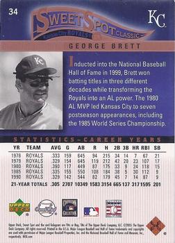 2005 Upper Deck Sweet Spot Classic #34 George Brett Back