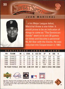 2005 Upper Deck Sweet Spot Classic #50 Juan Marichal Back