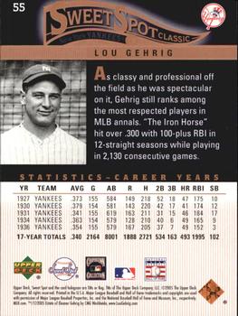 2005 Upper Deck Sweet Spot Classic #55 Lou Gehrig Back