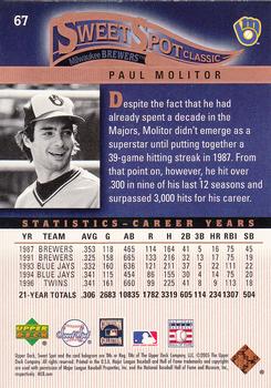 2005 Upper Deck Sweet Spot Classic #67 Paul Molitor Back