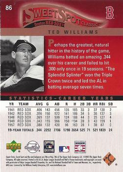 2005 Upper Deck Sweet Spot Classic #86 Ted Williams Back