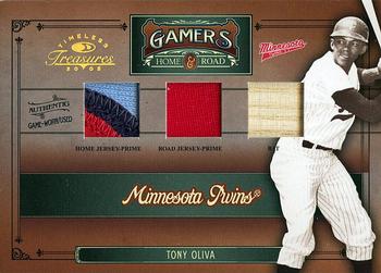 2005 Donruss Timeless Treasures - Home Road Gamers Trios Prime #G-25 Tony Oliva Front