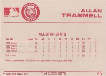 1990 Star Silver #50 Alan Trammell Back