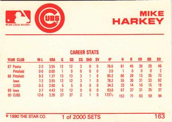 1990 Star Silver #163 Mike Harkey Back
