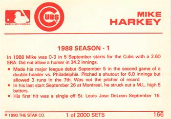 1990 Star Silver #166 Mike Harkey Back
