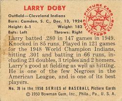 1950 Bowman #39 Larry Doby Back