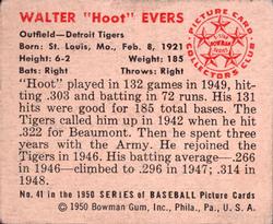 1950 Bowman #41 Walter 