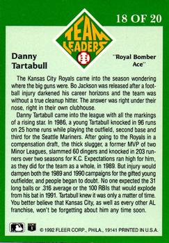 1992 Fleer - Team Leaders #18 Danny Tartabull Back