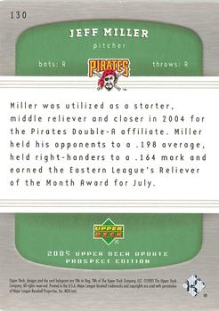 2005 Upper Deck Update #130 Jeff Miller Back